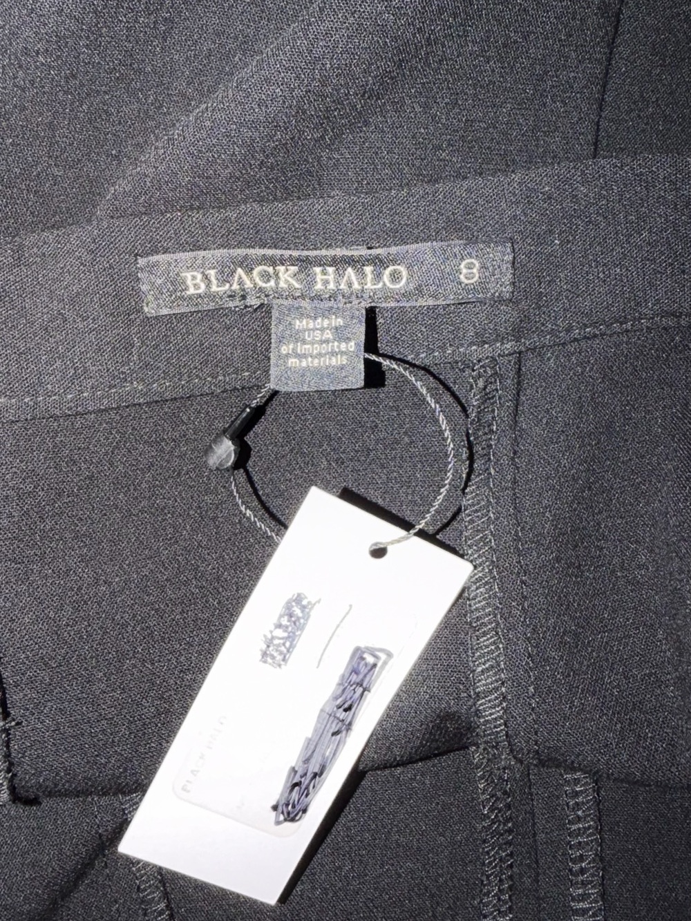 Black Halo NWT Black Slim Cropped Ankle Pants Size 8 - Picture 10 of 12